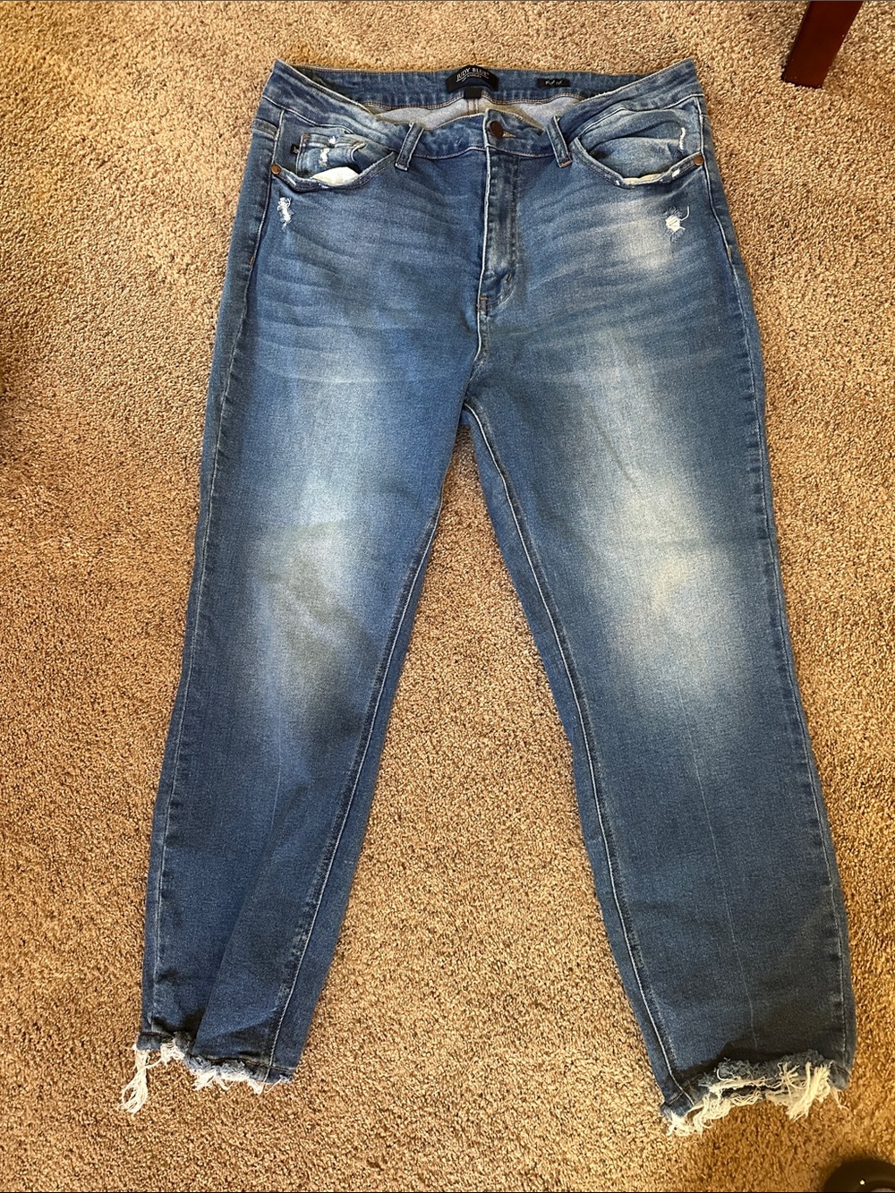 Judy Blue Medium Wash Distressed Ankle Skinny Jeans